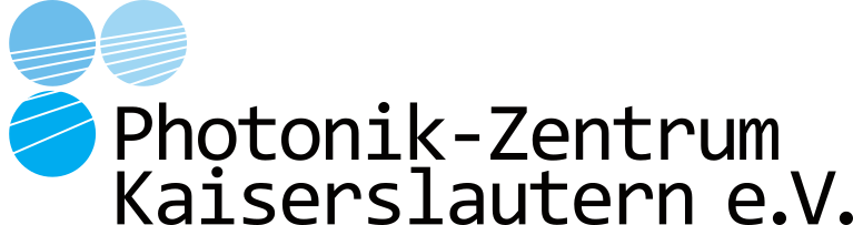 PZKL Logo showing three balls in different shades of blue, cut by beams and sitting above the Logo Text